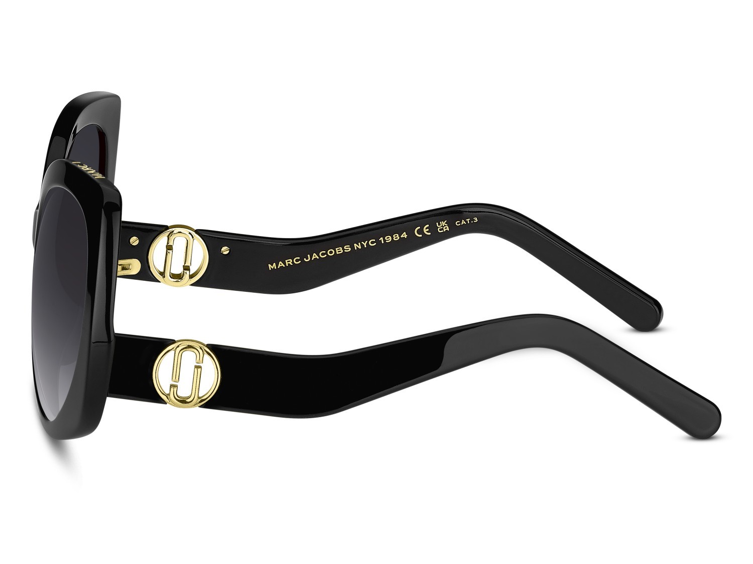 Occhiali da sole Marc Jacobs 808/S 208030 807 9O colore black forma farfalla lenti dark grey shaded