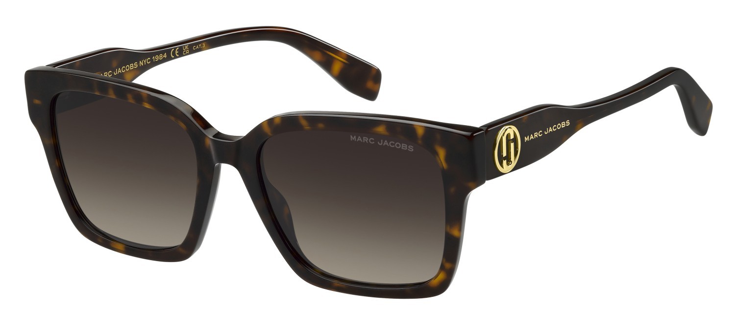 Occhiali da sole Marc Jacobs 814/S 208031 086 HA colore havana forma rettangolare lenti brown shaded