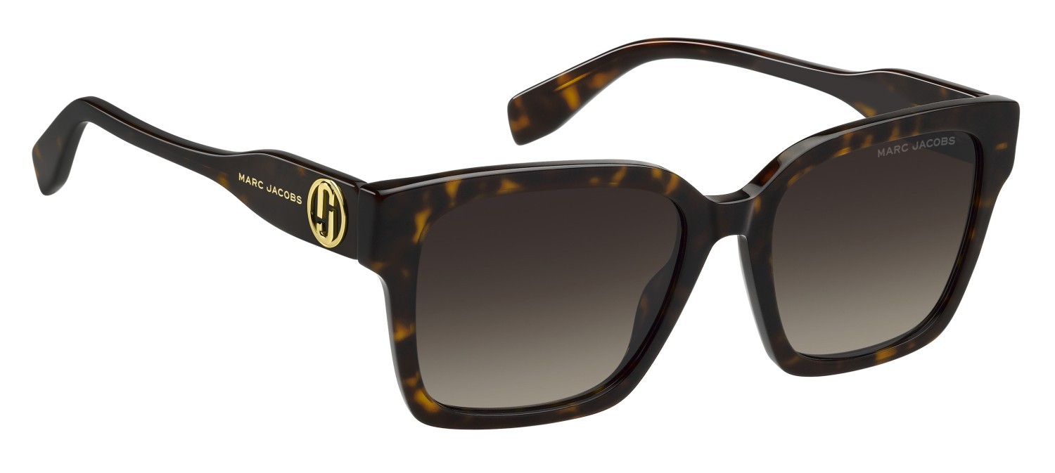 Occhiali da sole Marc Jacobs 814/S 208031 086 HA colore havana forma rettangolare lenti brown shaded