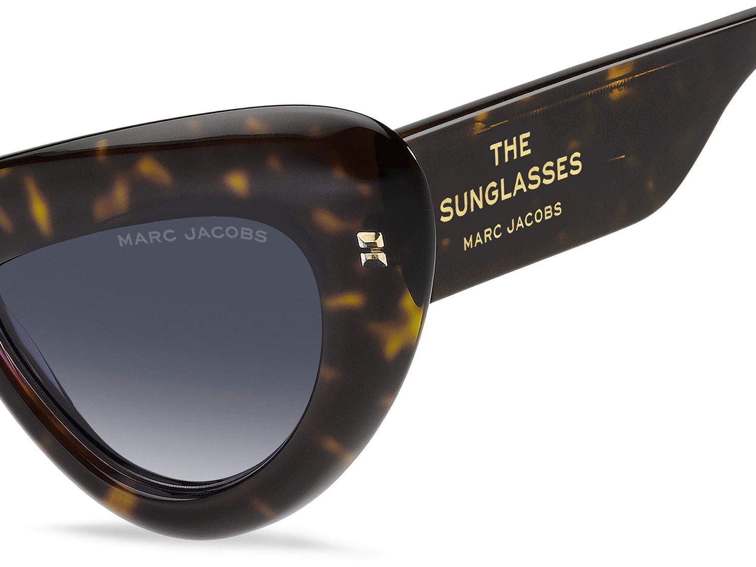 Sonnenbrillen Marc Jacobs 798/S 208033 AIO 08 farbe crystal havana form cat-eye gläser dk blue shaded