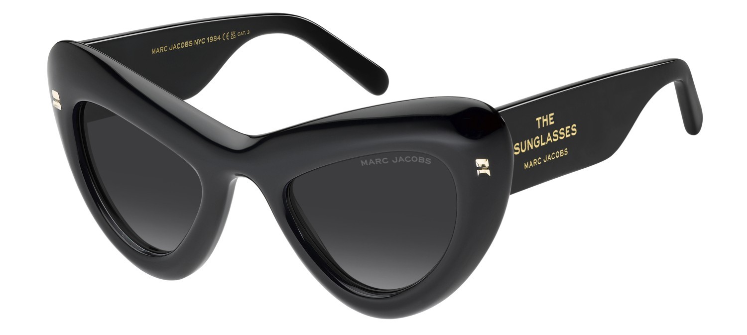 Sonnenbrillen Marc Jacobs 798/S 208033 MNG 9O farbe crystal black form cat-eye gläser dark grey shaded
