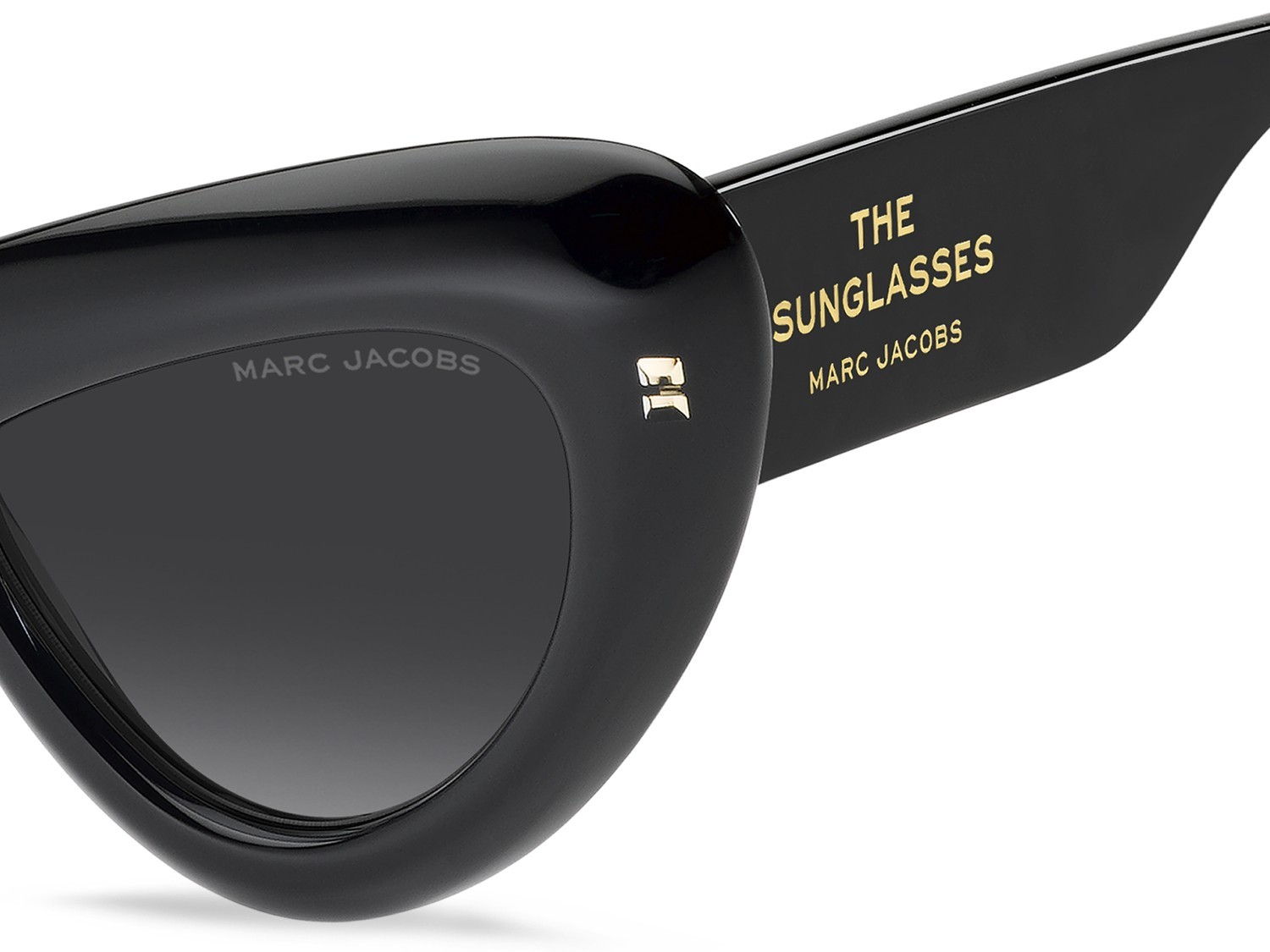 Sonnenbrillen Marc Jacobs 798/S 208033 MNG 9O farbe crystal black form cat-eye gläser dark grey shaded
