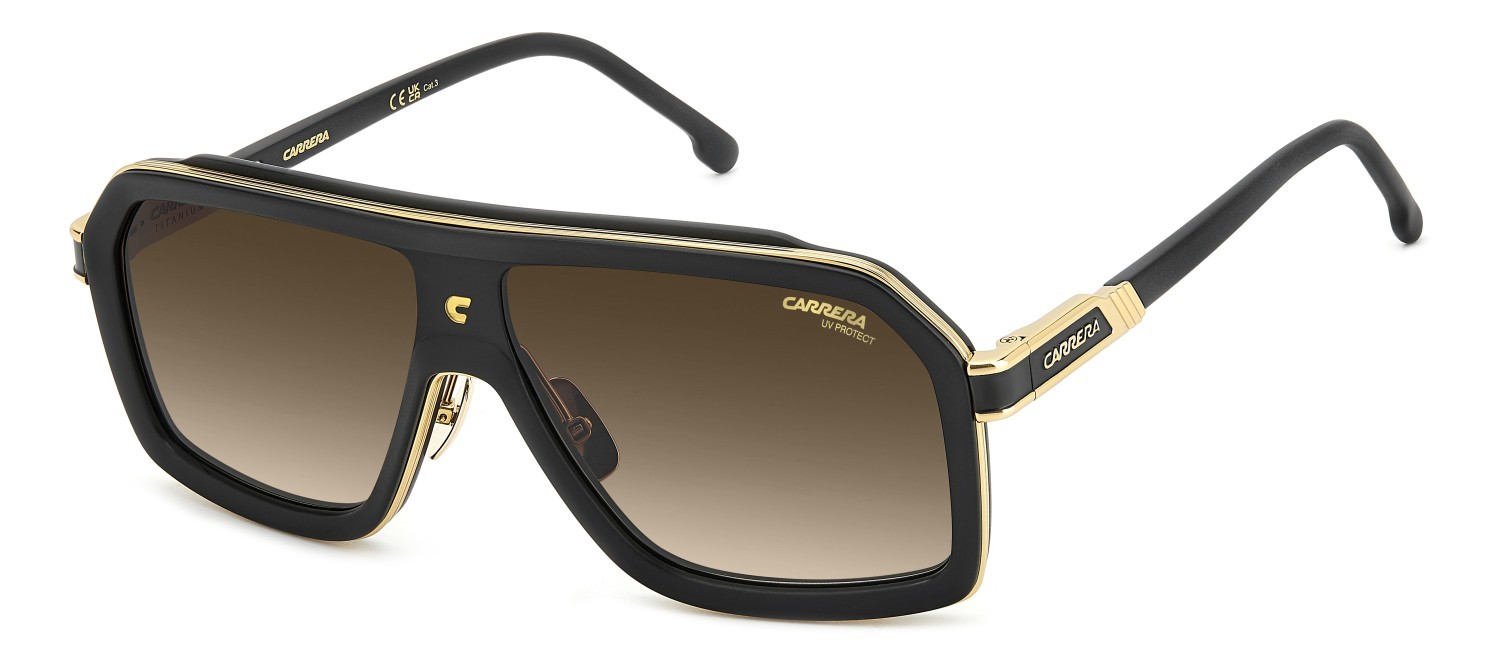 Sonnenbrillen Carrera Ca 1053/S/TI 208034 003 86 farbe matte black form rechteckig gläser black brown green antireflex