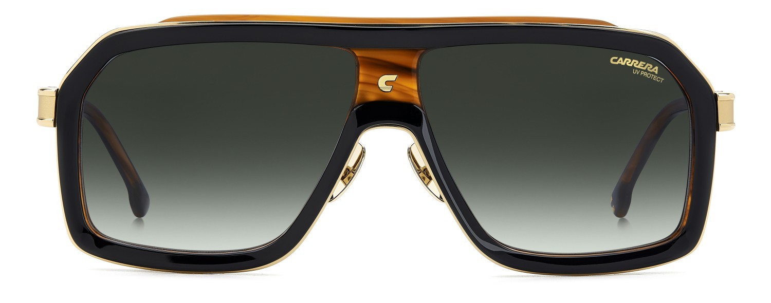 Sonnenbrillen Carrera Ca 1053/S/TI 208034 37N 9K farbe black horn form rechteckig gläser green shaded