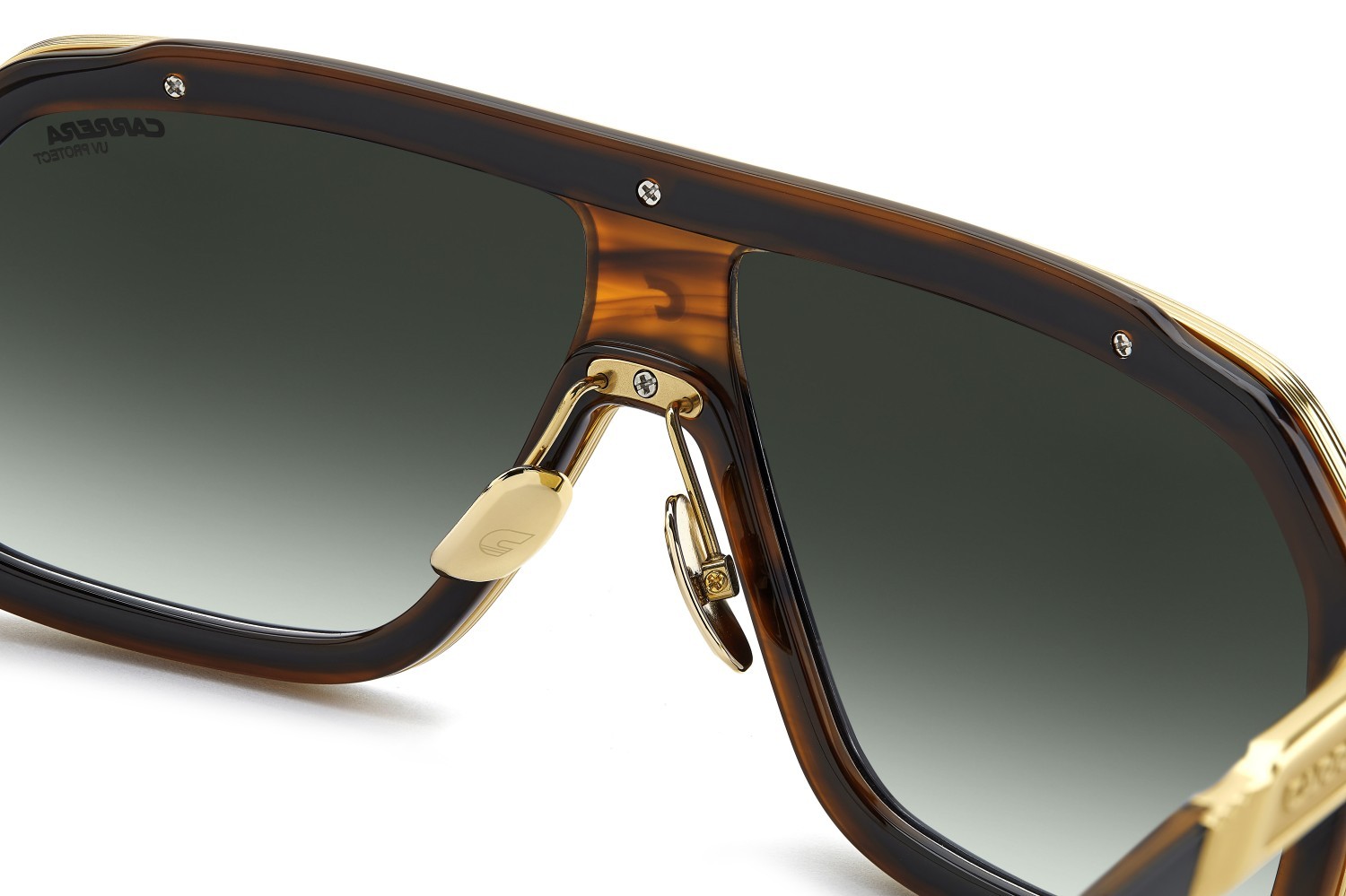 Sonnenbrillen Carrera Ca 1053/S/TI 208034 37N 9K farbe black horn form rechteckig gläser green shaded