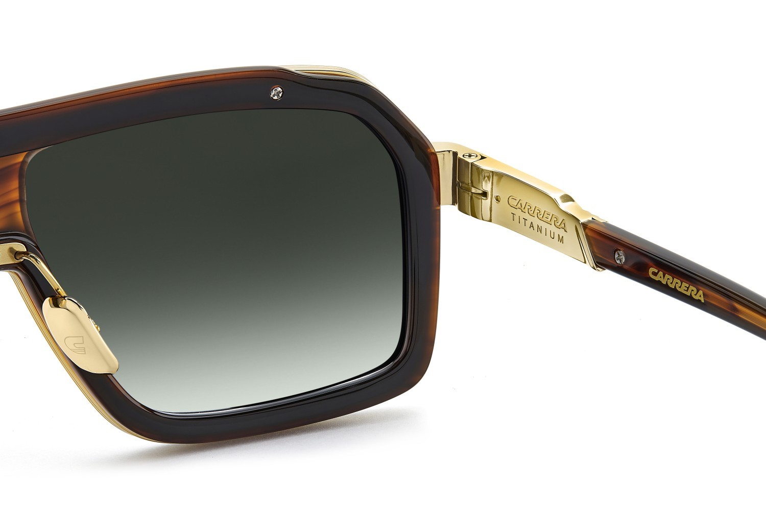 Sonnenbrillen Carrera Ca 1053/S/TI 208034 37N 9K farbe black horn form rechteckig gläser green shaded