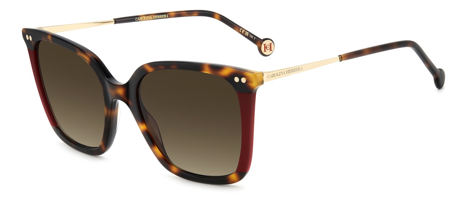 Occhiali da sole Carolina Herrera Her 0292/S 208036 086 HA colore havana forma quadrato lenti brown shaded