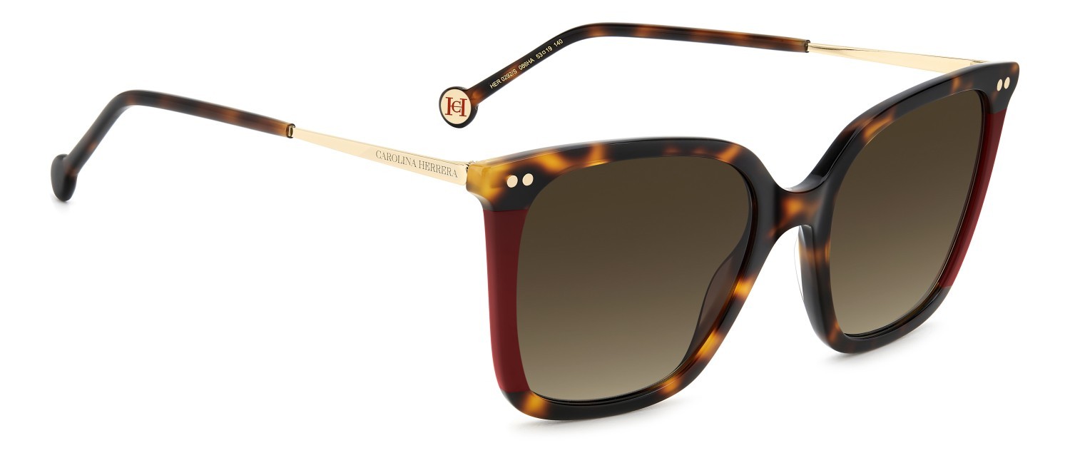 Occhiali da sole Carolina Herrera Her 0292/S 208036 086 HA colore havana forma quadrato lenti brown shaded