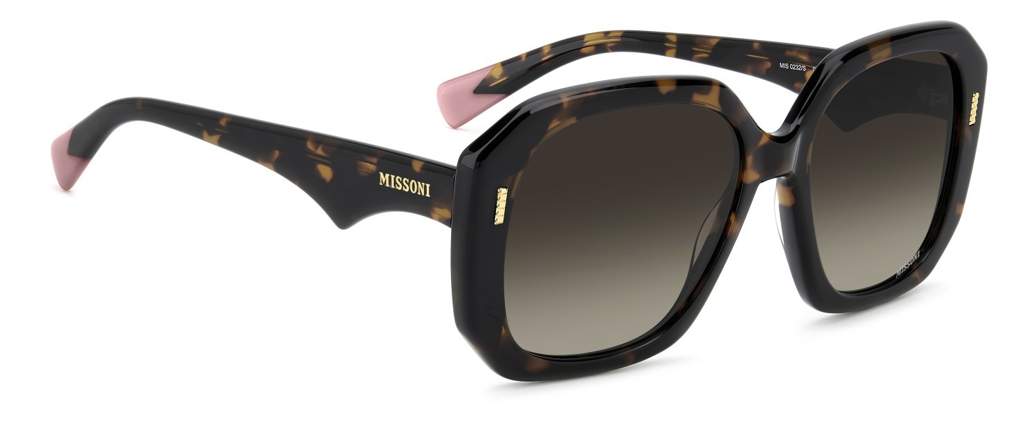 Occhiali da sole Missoni Mis 0232/S 208038 086 HA colore havana forma quadrato lenti brown shaded