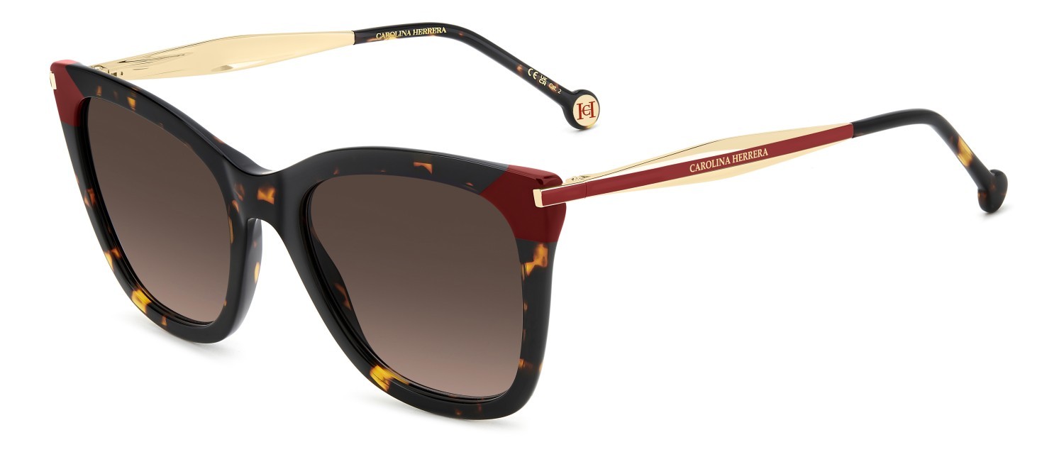 Occhiali da sole Carolina Herrera Her 0307/S 208042 086 HA colore havana forma rettangolare lenti brown shaded