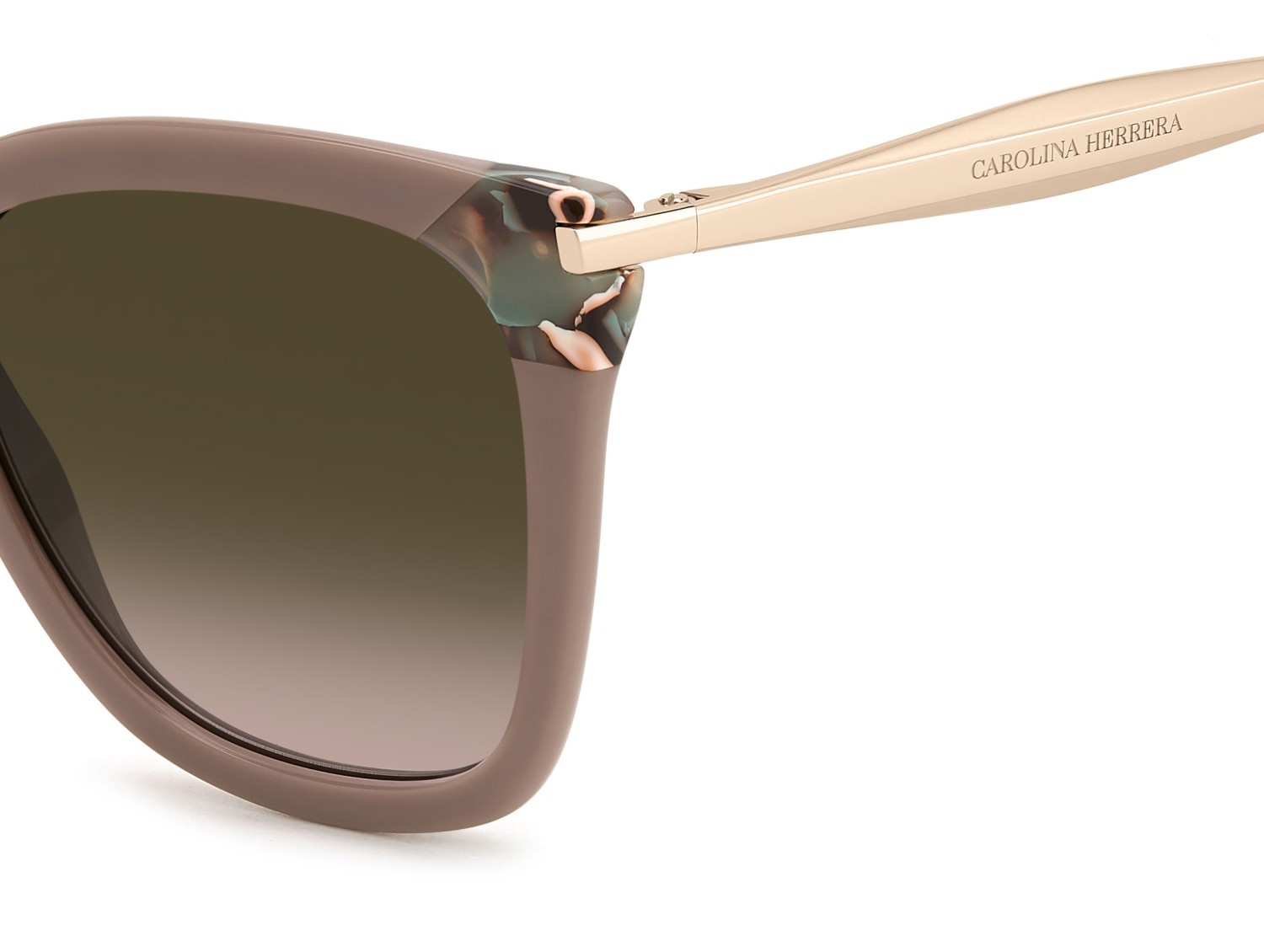 Sonnenbrillen Carolina Herrera Her 0307/S 208042 FWM M2 farbe nude form rechteckig gläser brown pink shaded