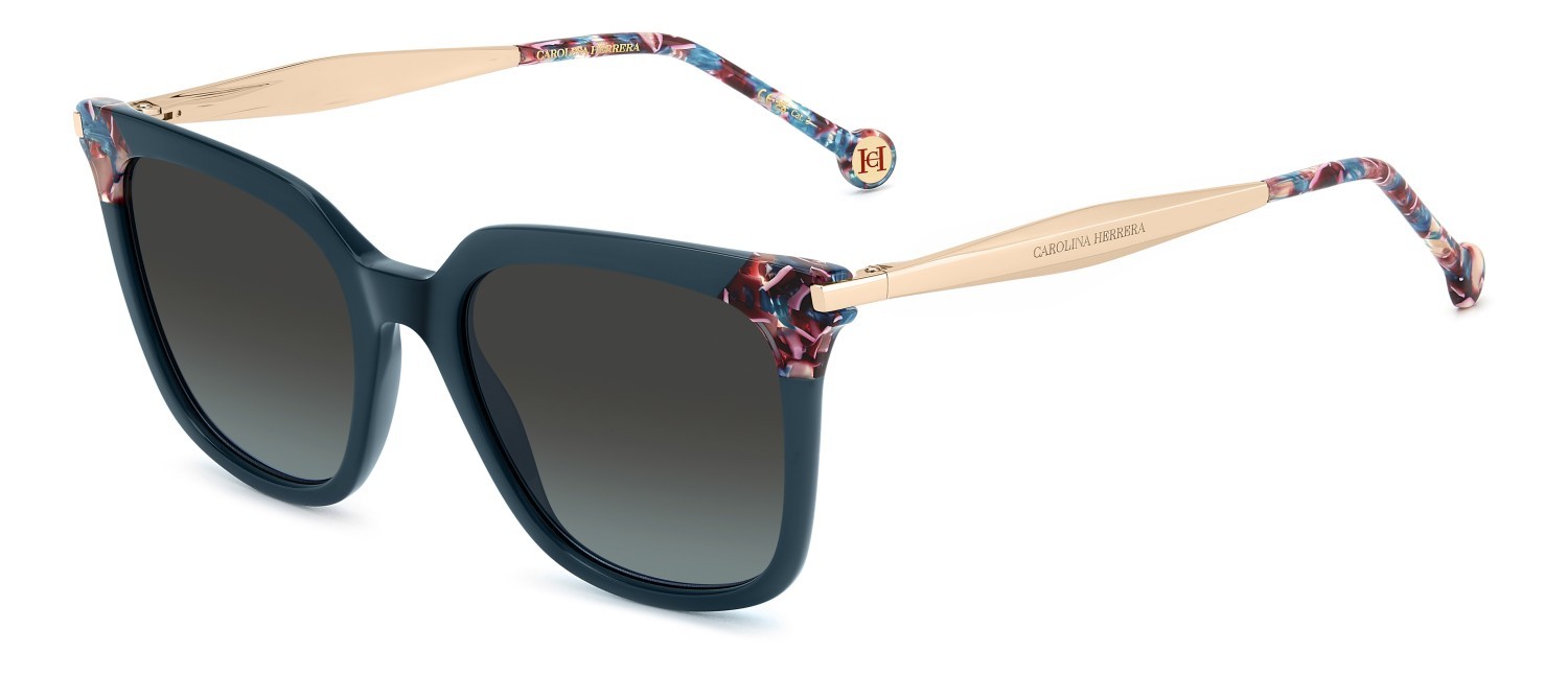 Occhiali da sole Carolina Herrera Her 0308/S 208043 ZI9 I7 colore teal forma rettangolare lenti grey petrol