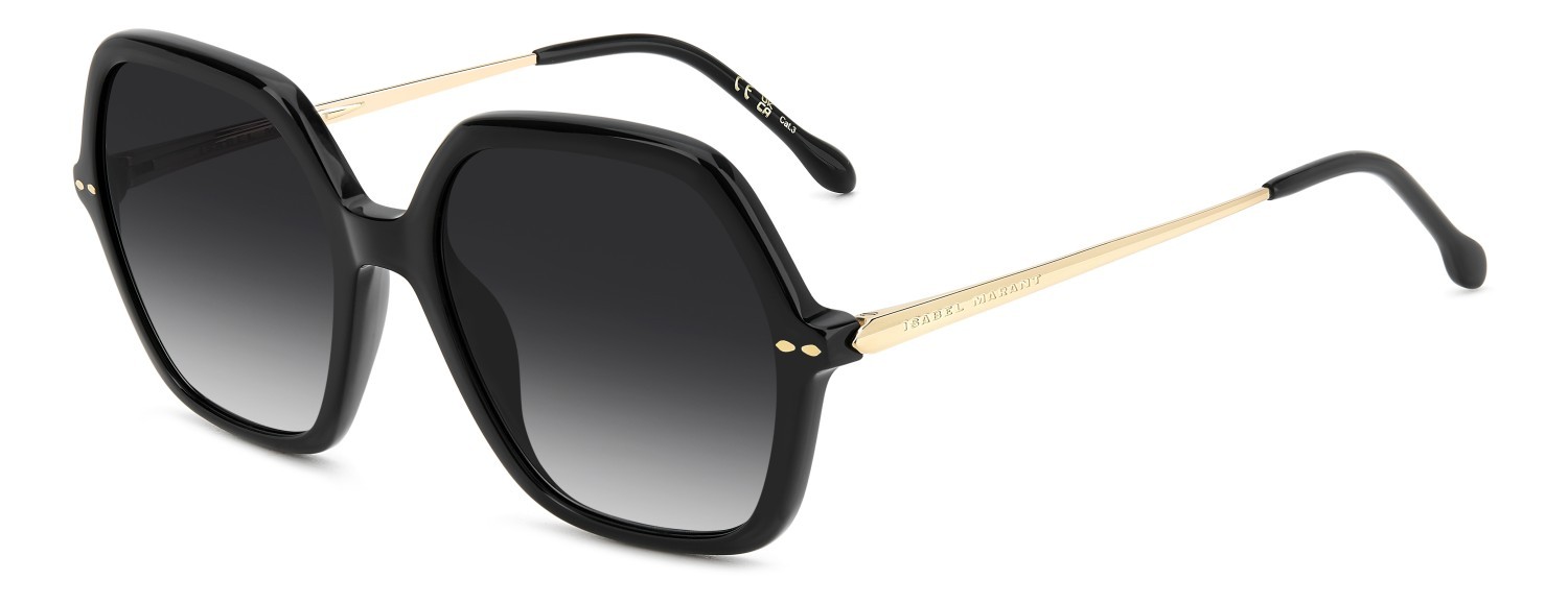 Occhiali da sole Isabel Marant Im 0206/G 208044 2M2 9O colore black gold forma quadrato lenti dark grey shaded