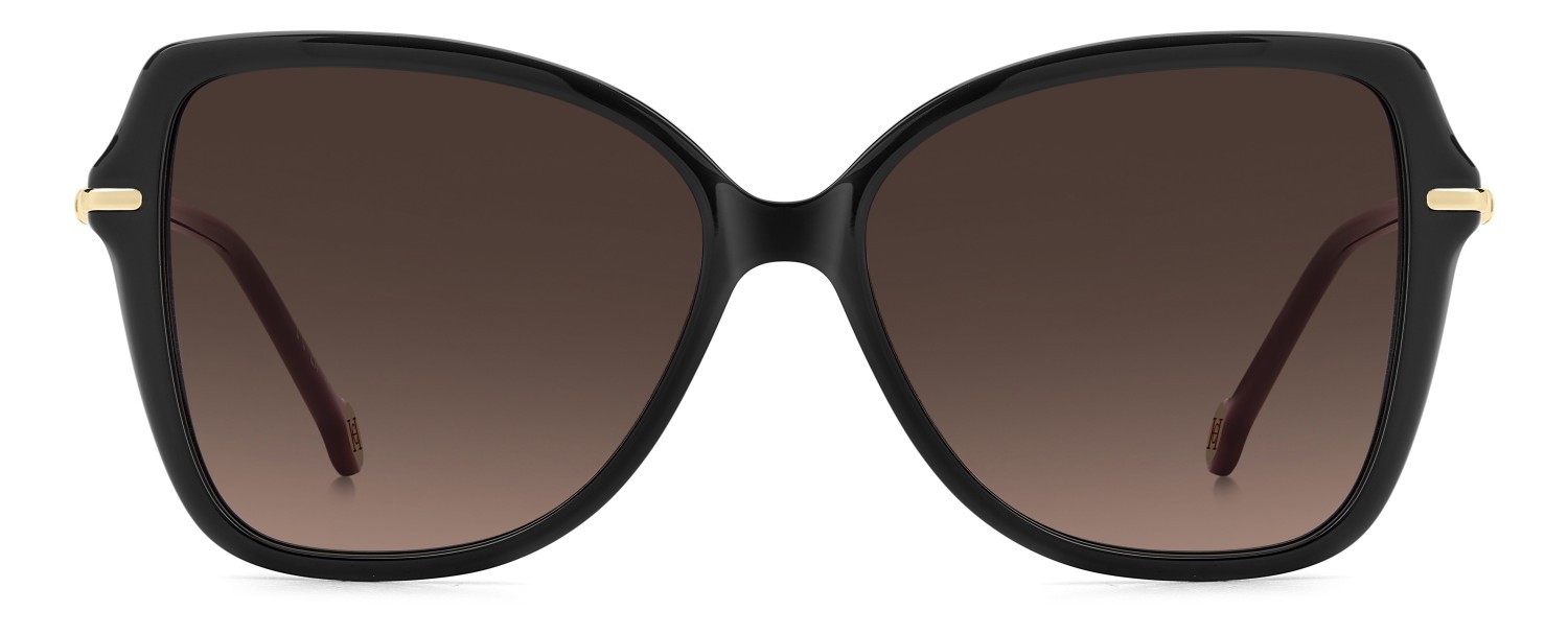 Occhiali da sole Carolina Herrera Her 0302/S 208047 3H2 HA colore black pink forma farfalla lenti brown shaded