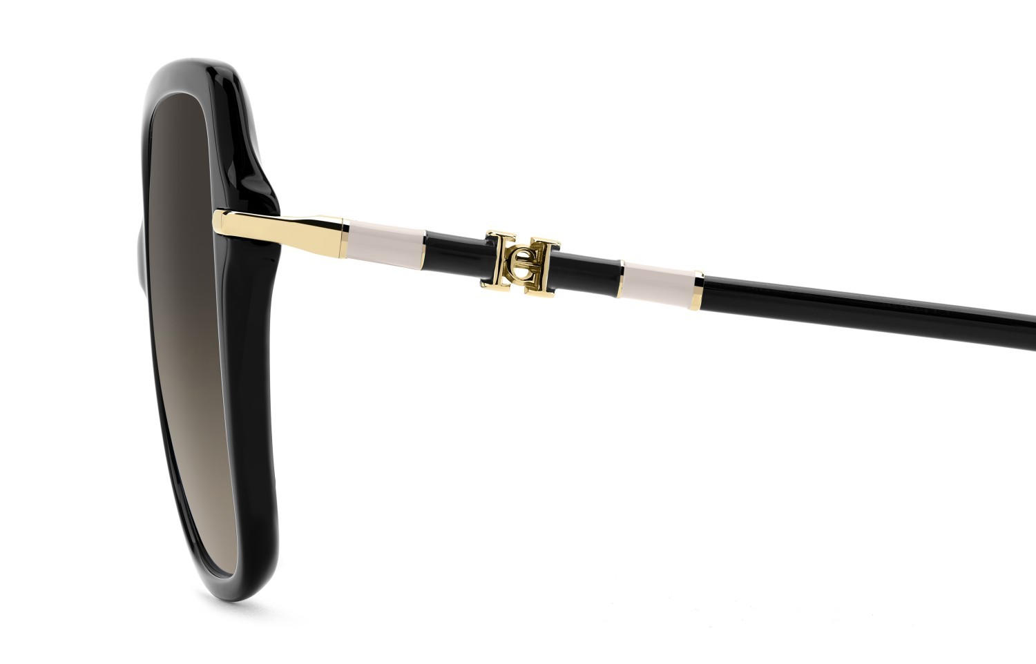 Occhiali da sole Carolina Herrera Her 0302/S 208047 807 HA colore black forma farfalla lenti brown shaded