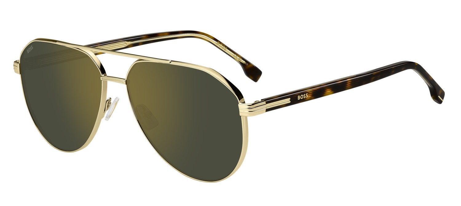 Occhiali da sole Hugo Boss 1747/S 208051 J5G CW colore gold forma aviator lenti green gold mirror