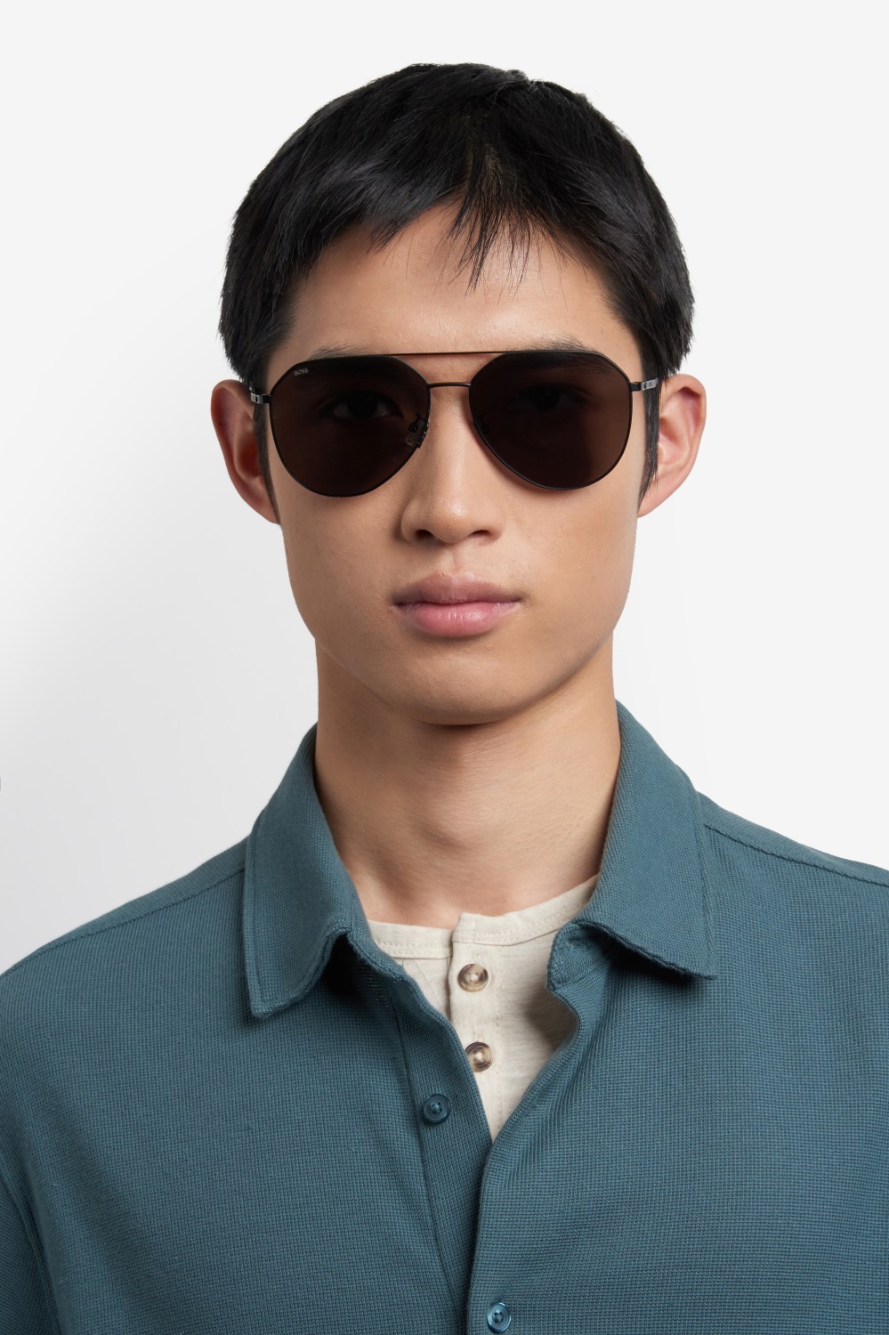 Occhiali da sole Hugo Boss 1795/F 208052 003 IR colore matte black forma aviator lenti grey