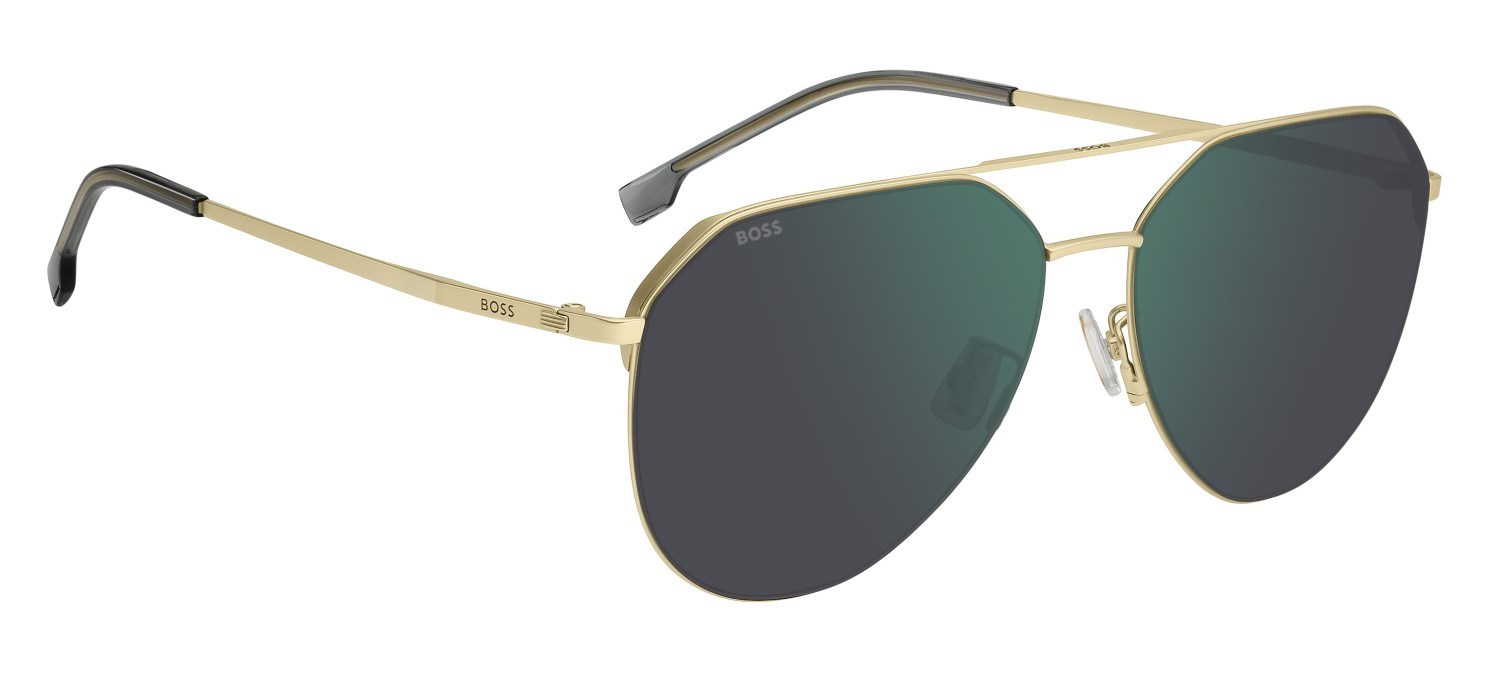 Occhiali da sole Hugo Boss 1795/F 208052 AOZ MT colore matte gold forma aviator lenti green mirror