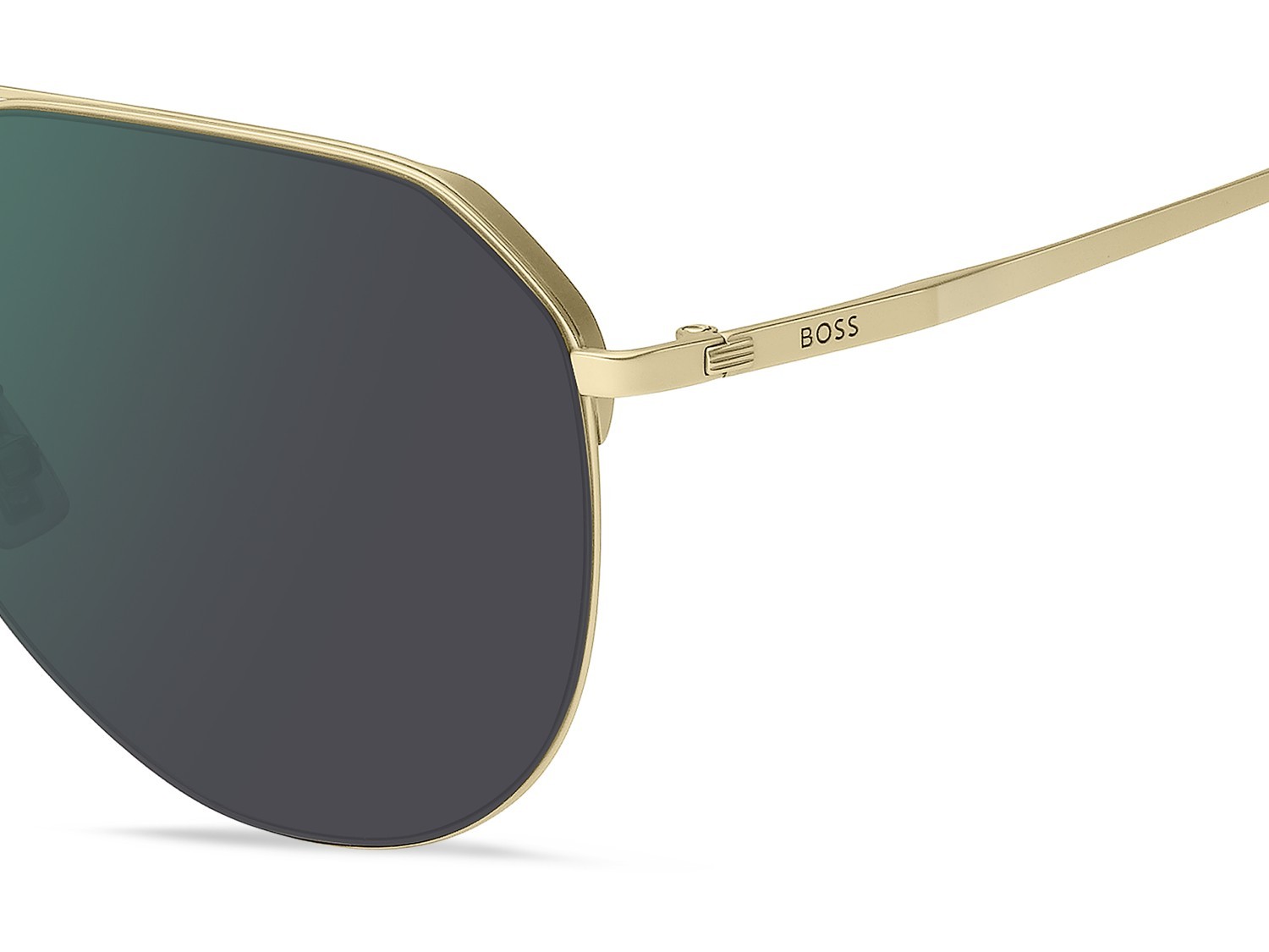 Occhiali da sole Hugo Boss 1795/F 208052 AOZ MT colore matte gold forma aviator lenti green mirror