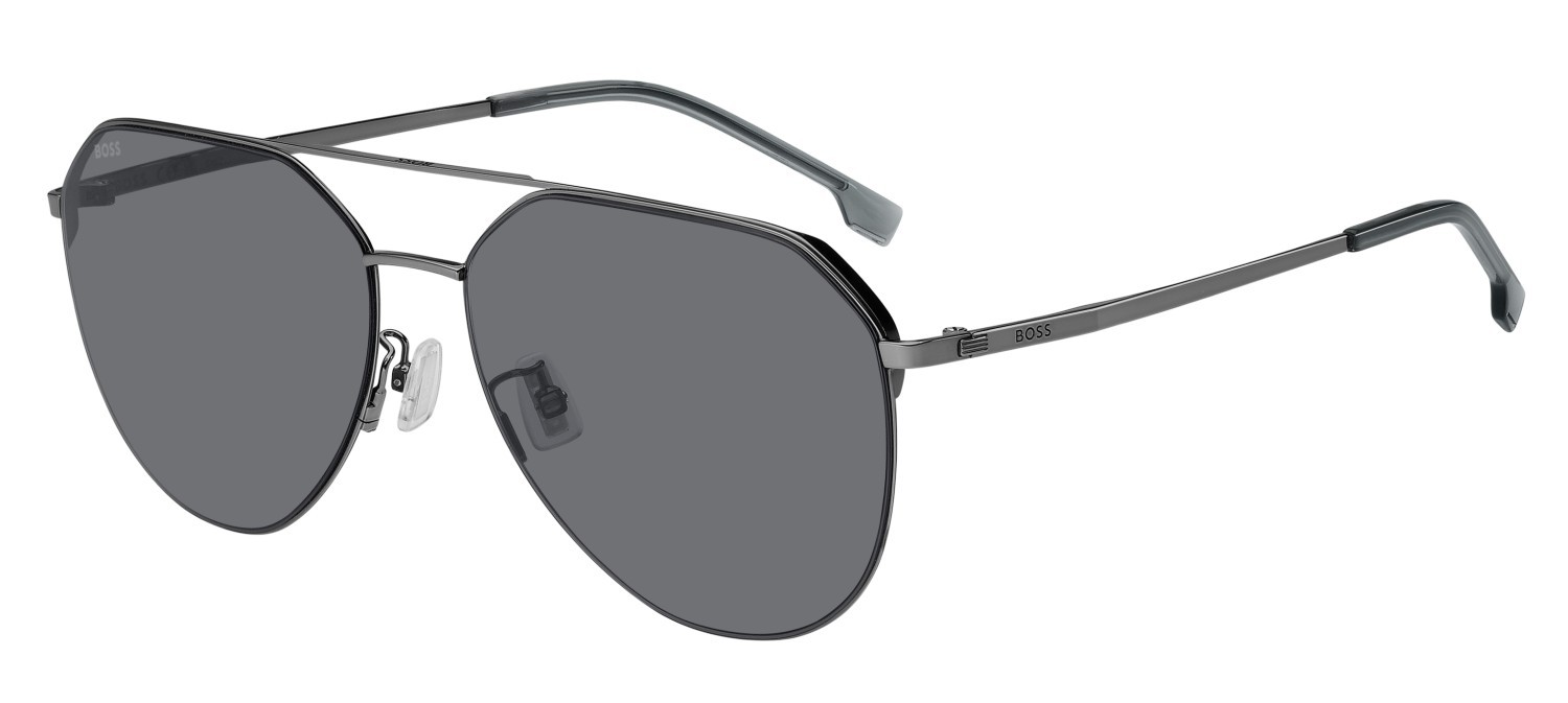Occhiali da sole Hugo Boss 1795/F 208052 KJ1 IR colore dark ruthenium forma aviator lenti grey
