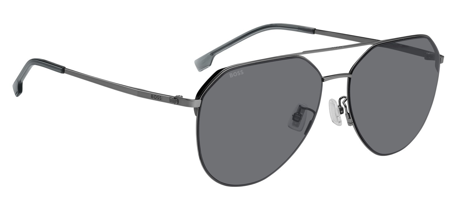 Occhiali da sole Hugo Boss 1795/F 208052 KJ1 IR colore dark ruthenium forma aviator lenti grey