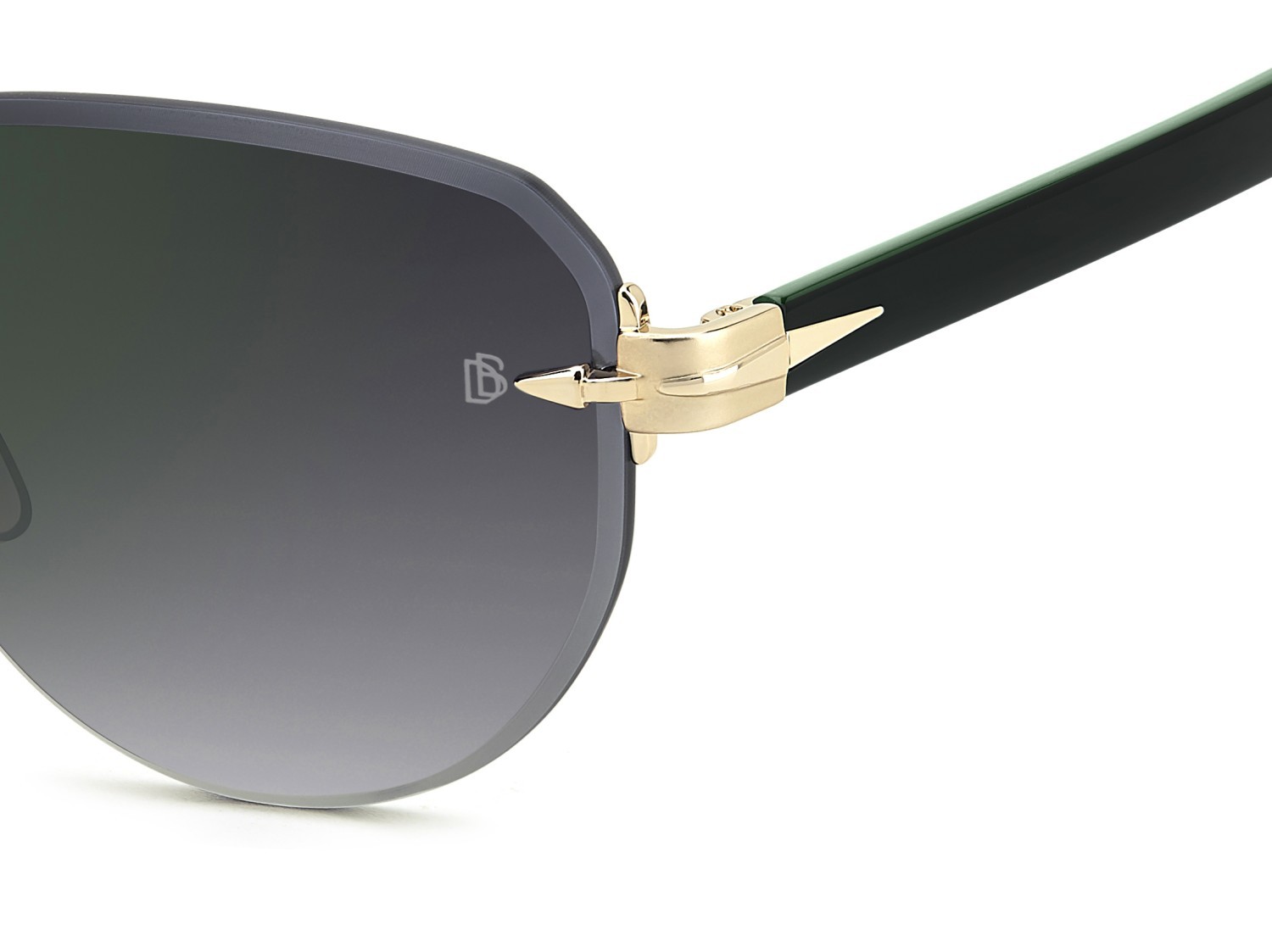 Sunglasses David Beckham Db 7144/S 208054 PEF NU color gold green shape aviator lenses grey shaded green mirror