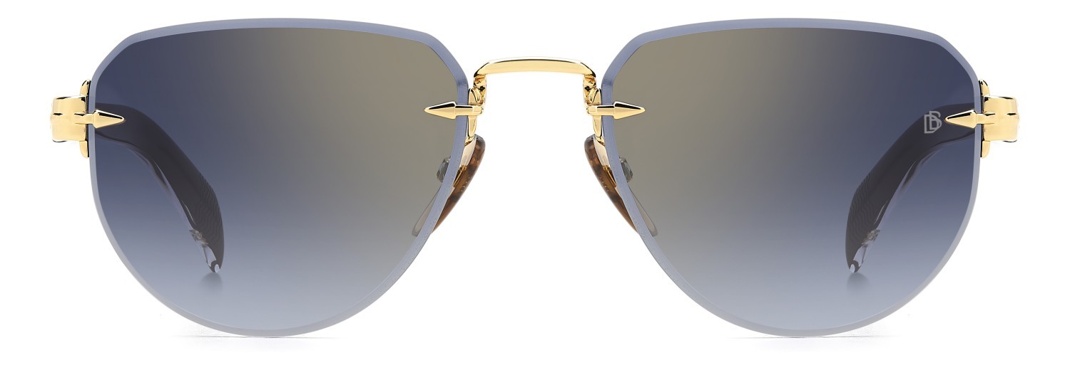 Sunglasses David Beckham Db 7144/S 208054 RHL 1V color gold black_ shape aviator lenses blue shaded gold mirror