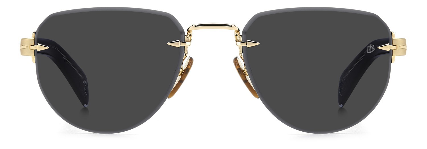 Sunglasses David Beckham Db 7144/S 208054 RHL IR color gold black_ shape aviator lenses grey