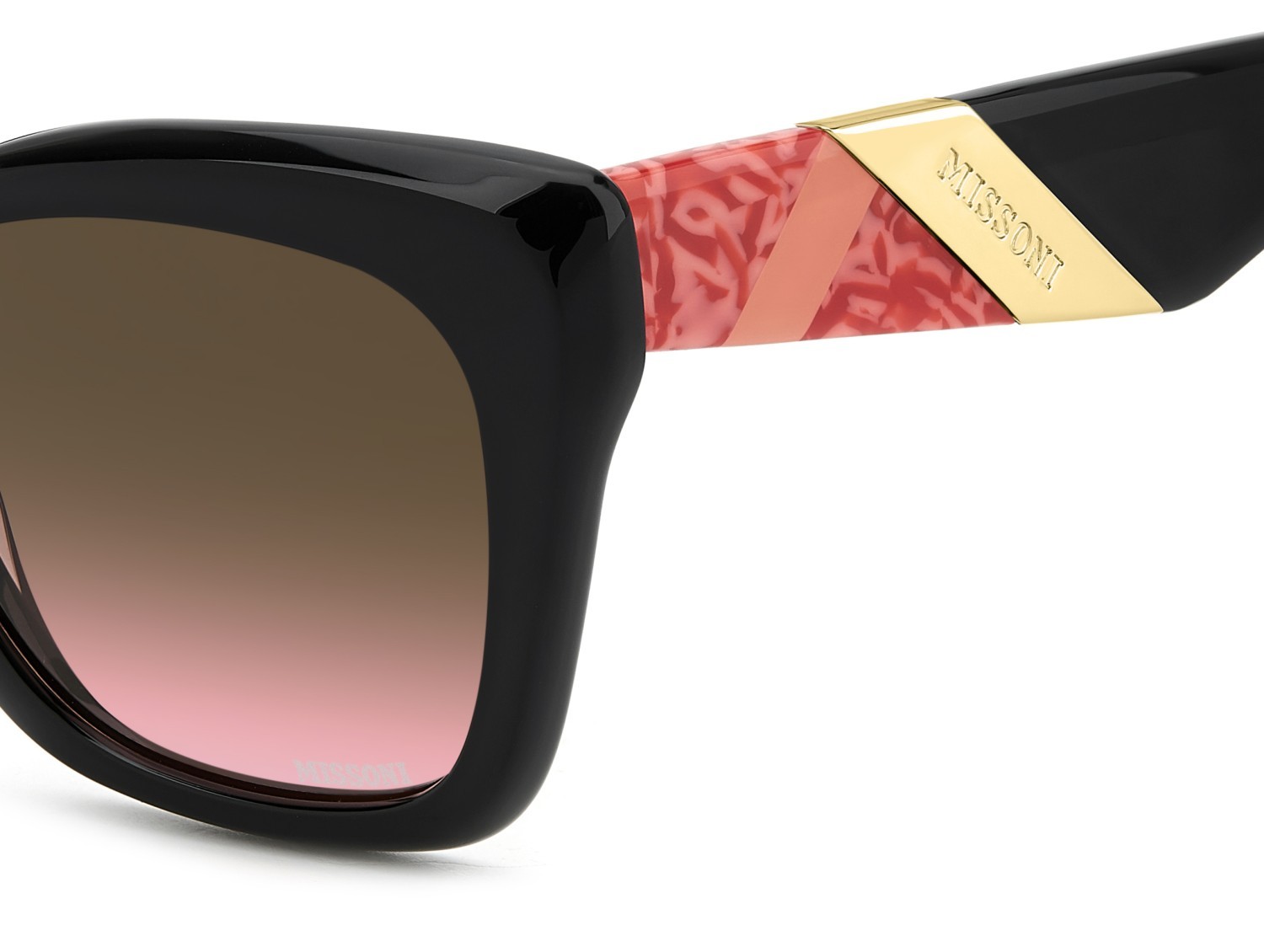 Occhiali da sole Missoni Mis 0219/S 208055 3H2 M2 colore black pink forma rettangolare lenti brown pink shaded