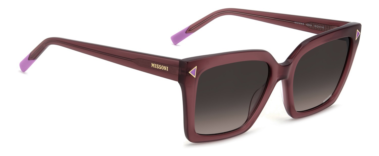 Sonnenbrillen Missoni Mis 0236/S 208057 G3I HA farbe mauve form rechteckig gläser brown shaded