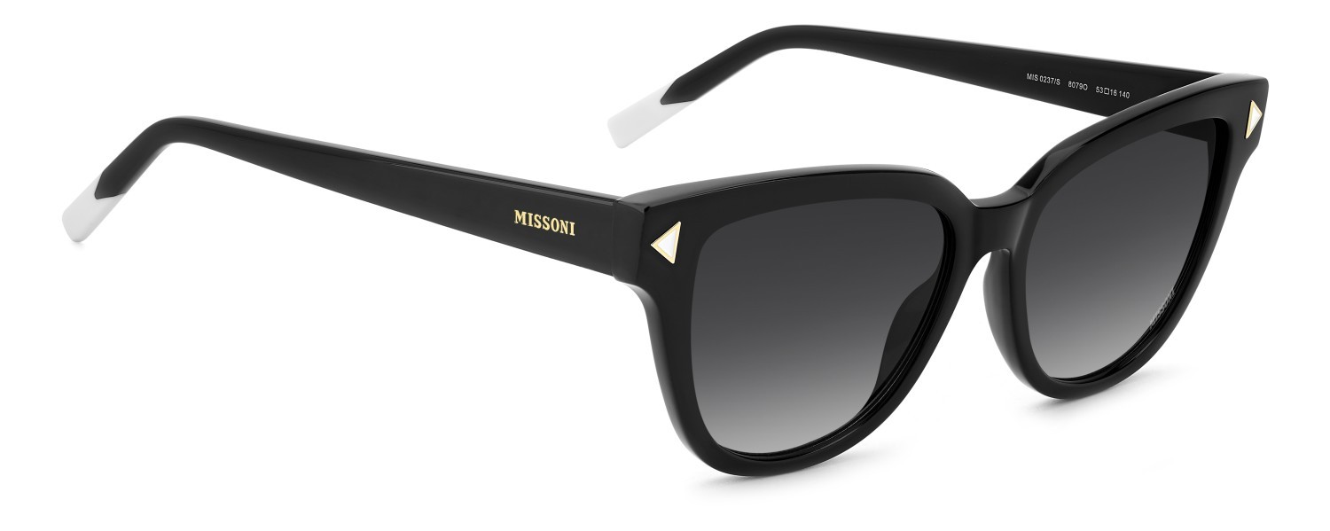 Occhiali da sole Missoni Mis 0237/S 208058 807 9O colore black forma rettangolare lenti dark grey shaded