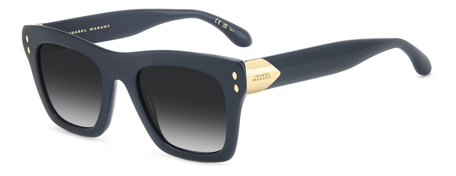 Sunglasses Isabel Marant Im 0214/S 208071 PJP 9O color blue shape rectangle lenses dark grey shaded