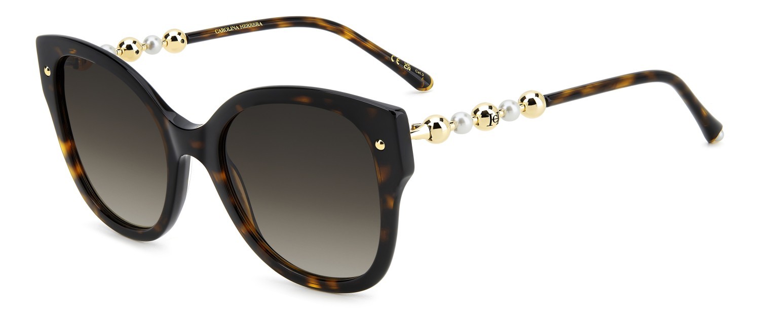 Occhiali da sole Carolina Herrera Her 0318/S 208072 086 HA colore havana forma quadrato lenti brown shaded