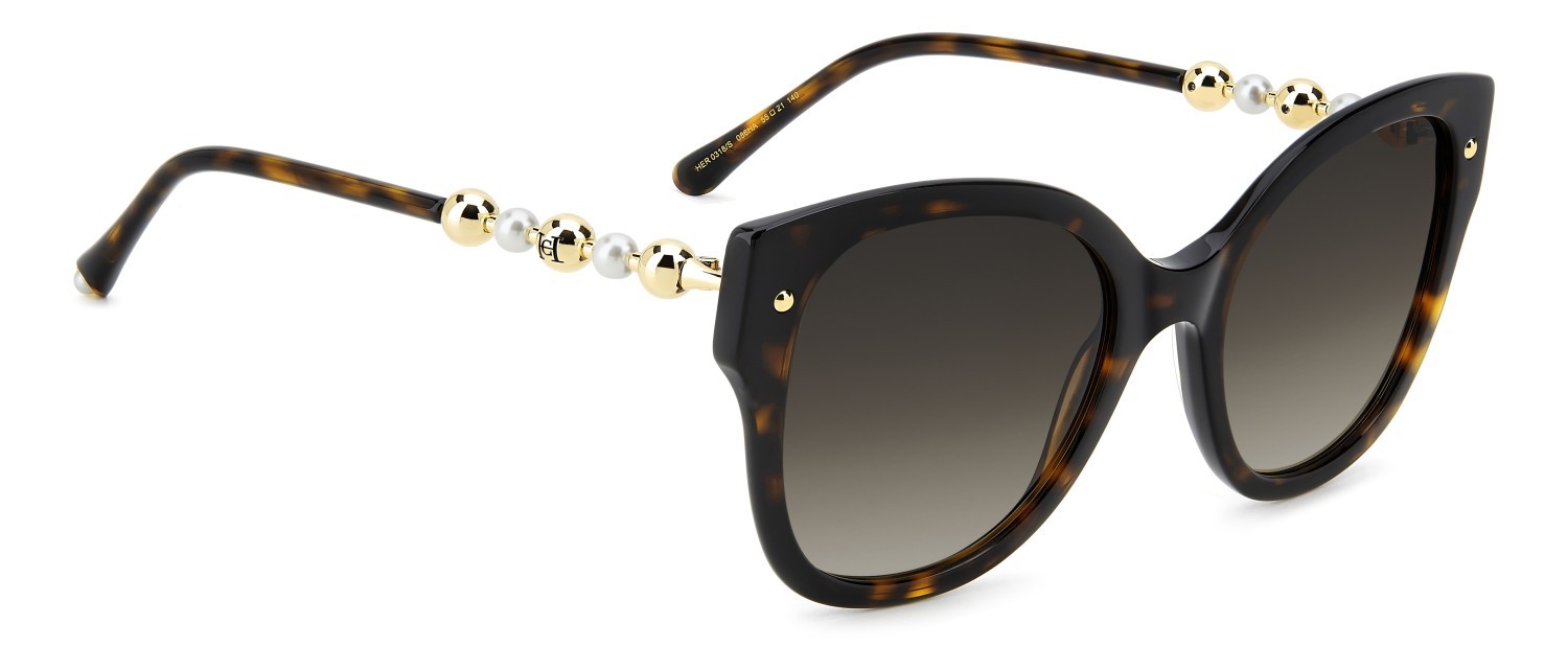 Occhiali da sole Carolina Herrera Her 0318/S 208072 086 HA colore havana forma quadrato lenti brown shaded