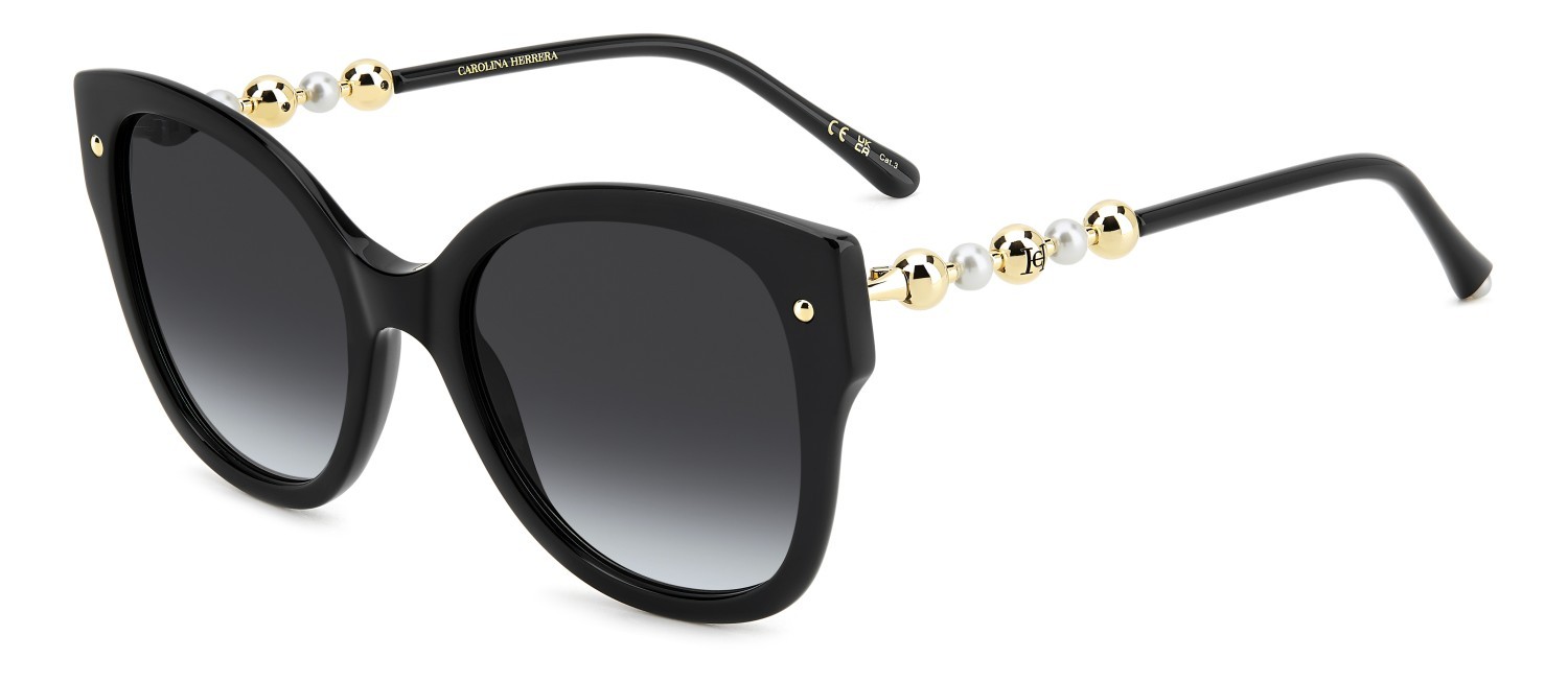 Occhiali da sole Carolina Herrera Her 0318/S 208072 807 9O colore black forma quadrato lenti dark grey shaded