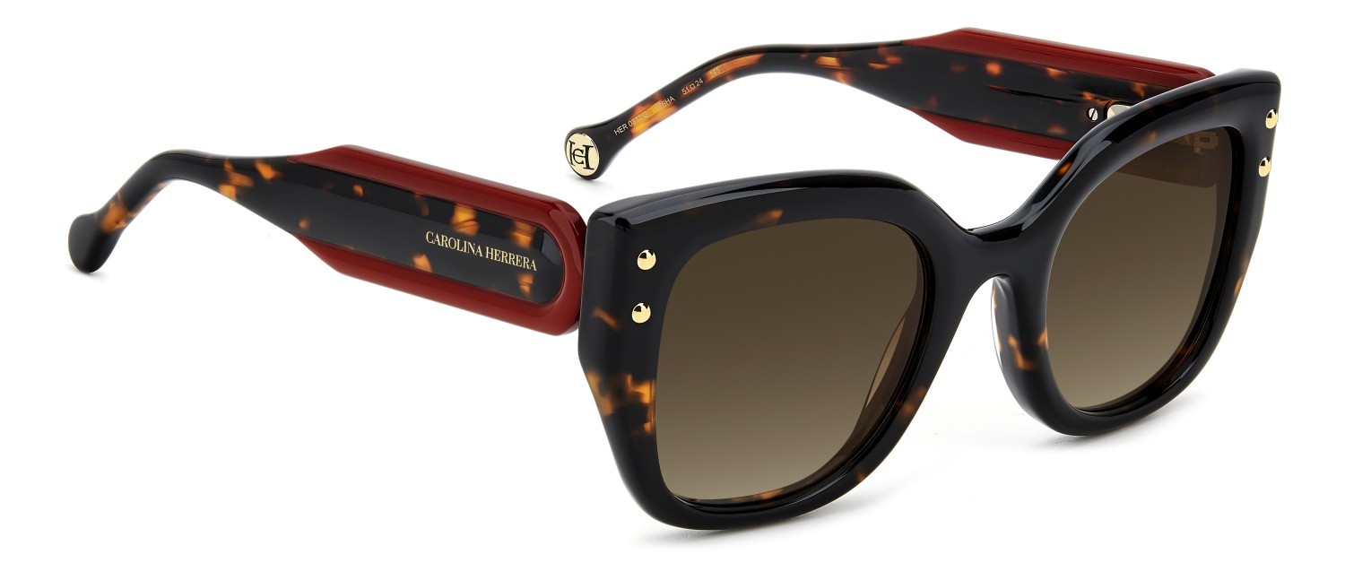 Occhiali da sole Carolina Herrera Her 0312/S 208073 086 HA colore havana forma quadrato lenti brown shaded
