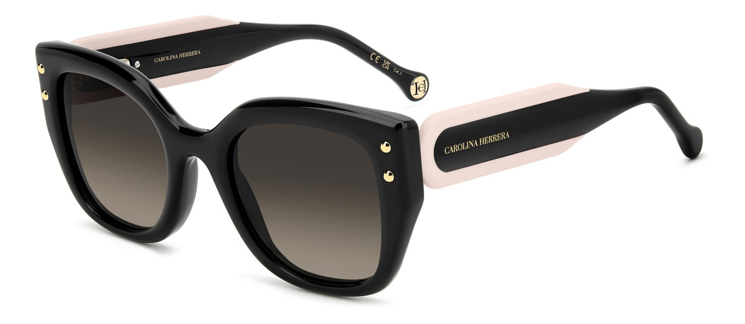Occhiali da sole Carolina Herrera Her 0312/S 208073 3H2 HA colore black pink forma quadrato lenti brown shaded