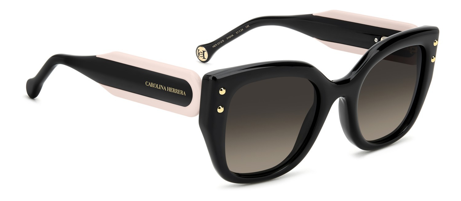 Occhiali da sole Carolina Herrera Her 0312/S 208073 3H2 HA colore black pink forma quadrato lenti brown shaded