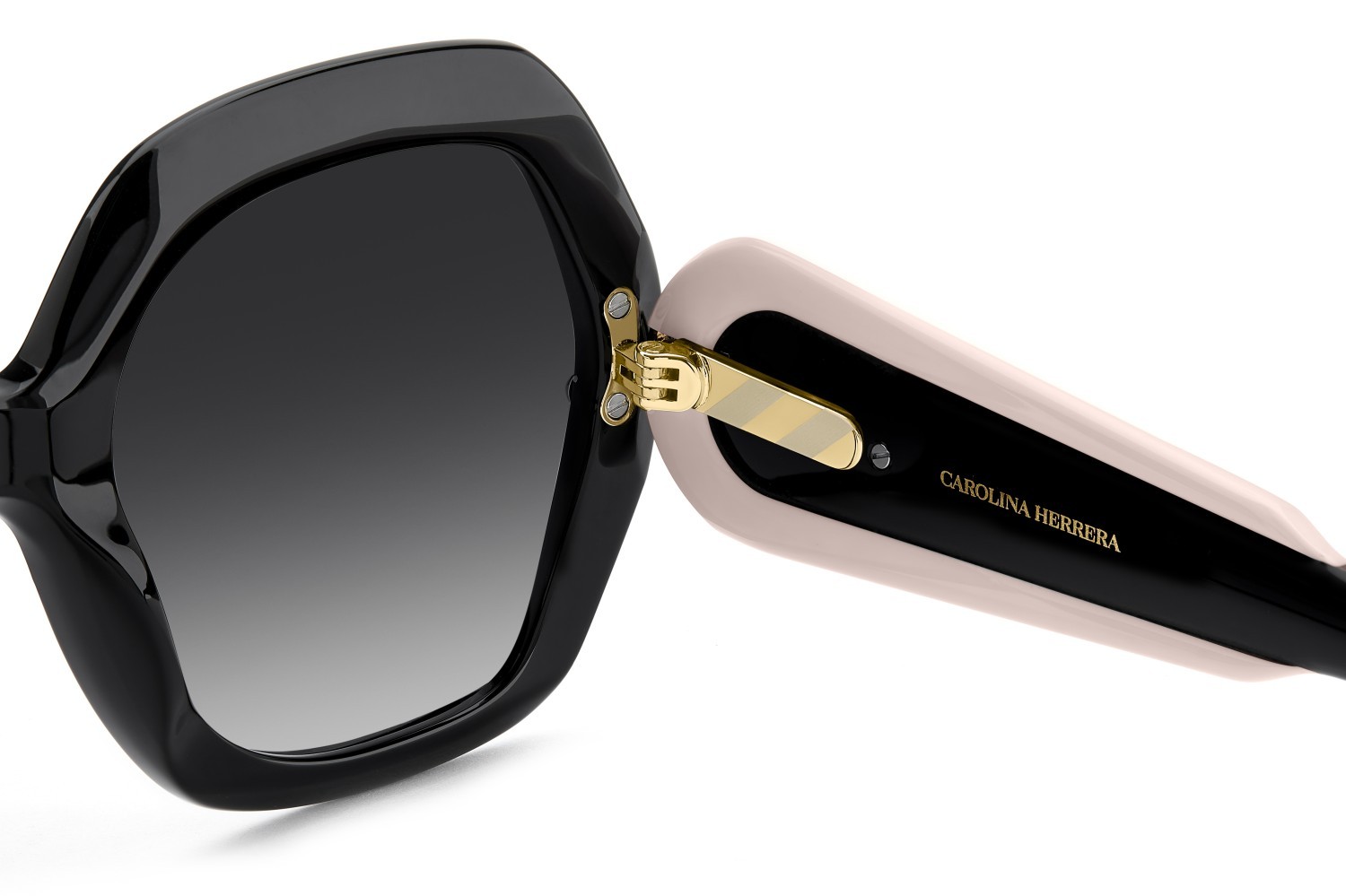 Occhiali da sole Carolina Herrera Her 0314/G 208076 3H2 9O colore black pink forma quadrato lenti dark grey shaded