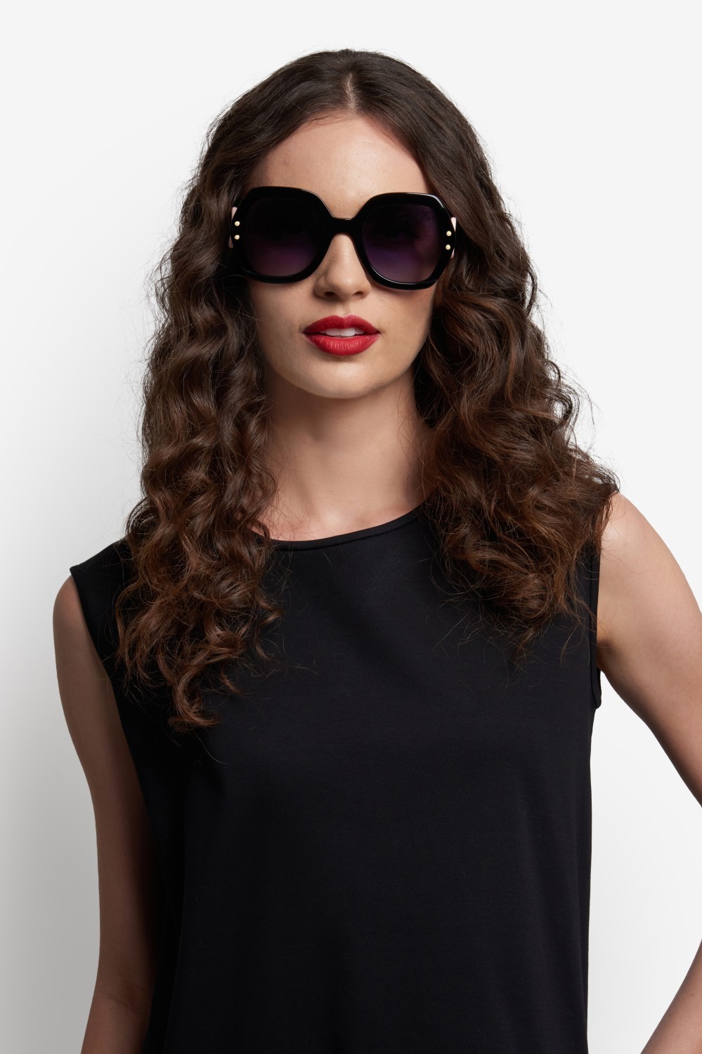 Occhiali da sole Carolina Herrera Her 0314/G 208076 3H2 9O colore black pink forma quadrato lenti dark grey shaded