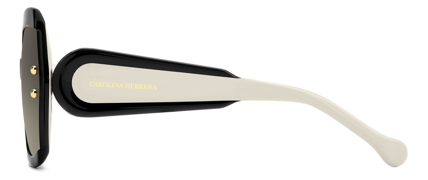 Occhiali da sole Carolina Herrera Her 0314/G 208076 80S HA colore black white forma quadrato lenti brown shaded