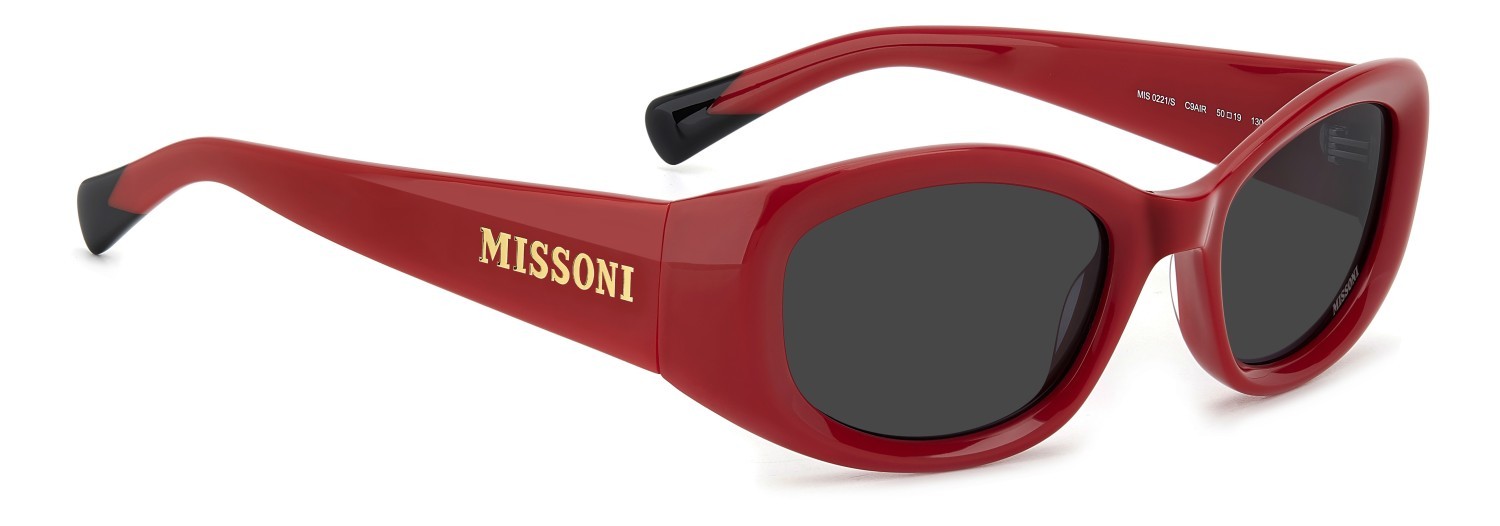 Sonnenbrillen Missoni Mis 0221/S 208077 C9A IR farbe red form rechteckig gläser grey