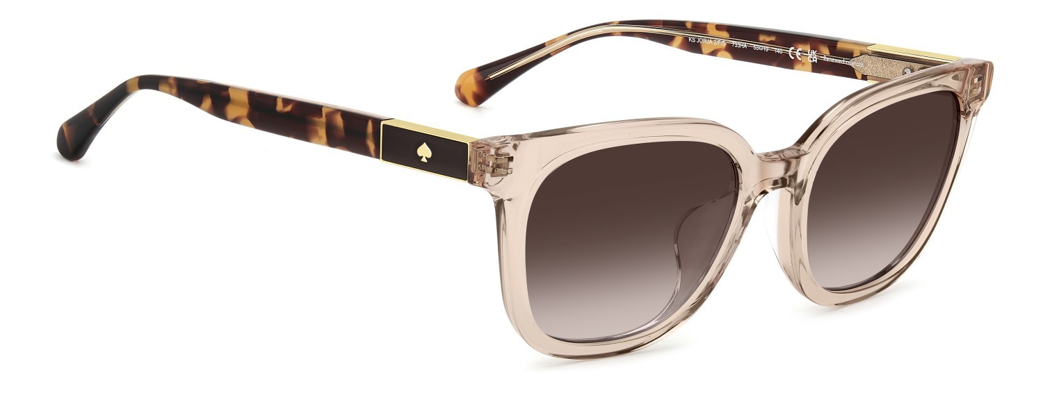 Occhiali da sole Kate Spade Ks Jorja 2/F 208081 733 HA colore peach forma quadrato lenti brown shaded