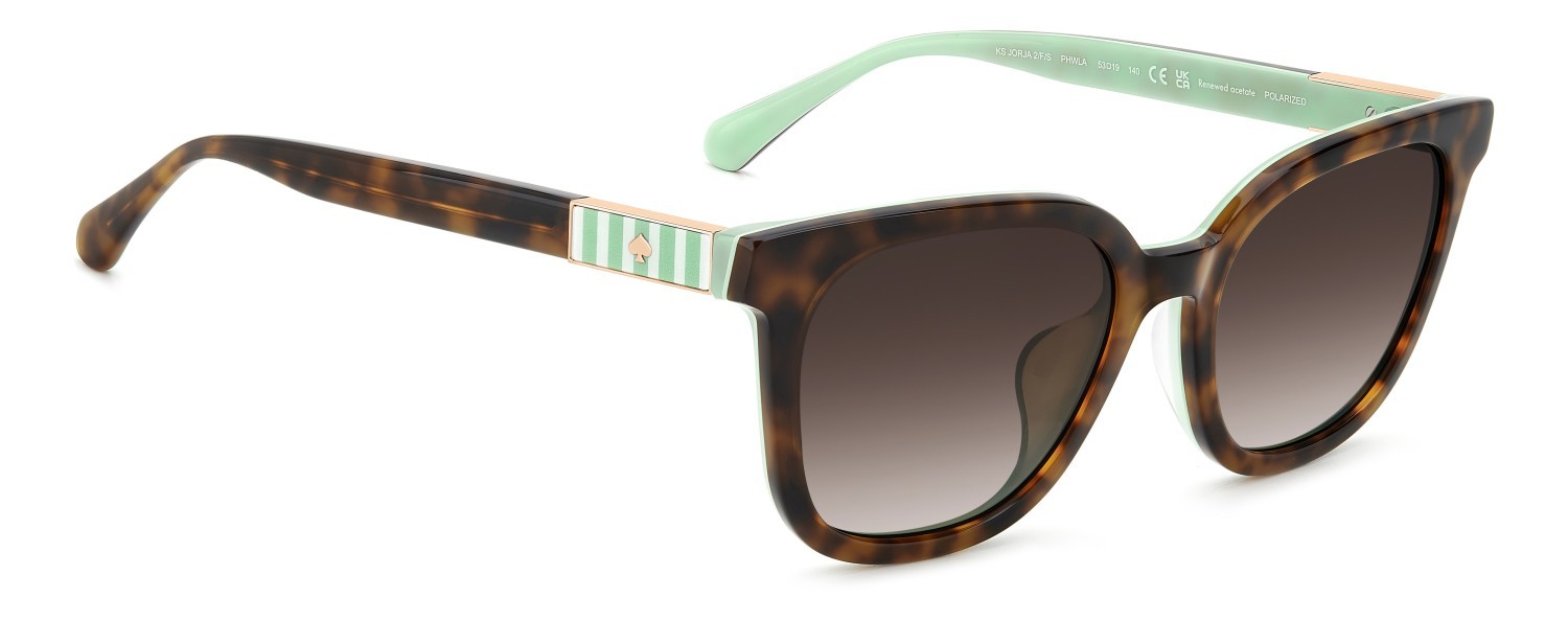 Sunglasses Kate Spade Ks Jorja 2/F 208081 PHW LA color havana green shape square lenses brown shaded polarized