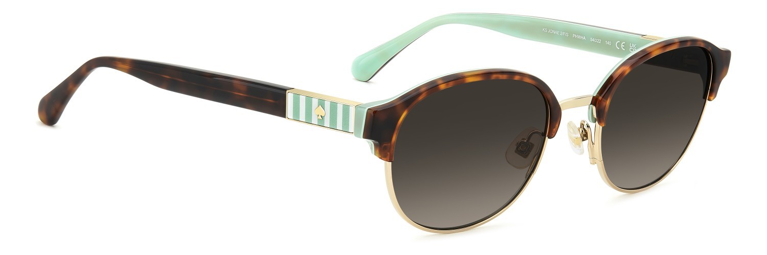 Occhiali da sole Kate Spade Ks Jonae 2/F 208082 PHW HA colore havana green forma ovale lenti brown shaded