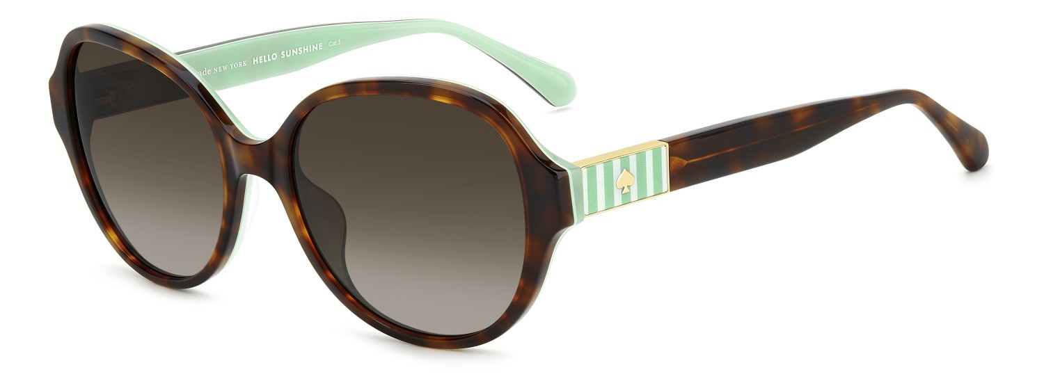 Occhiali da sole Kate Spade Ks Emalie 2/G 208088 PHW LA colore havana green forma ovale lenti brown shaded polarized