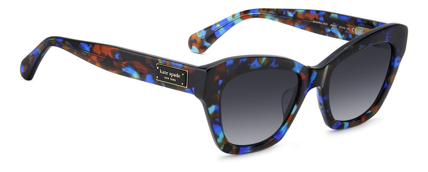 Sunglasses Kate Spade Ks Daina 2/G 208091 JBW 9O color blue havana shape cat eye lenses dark grey shaded