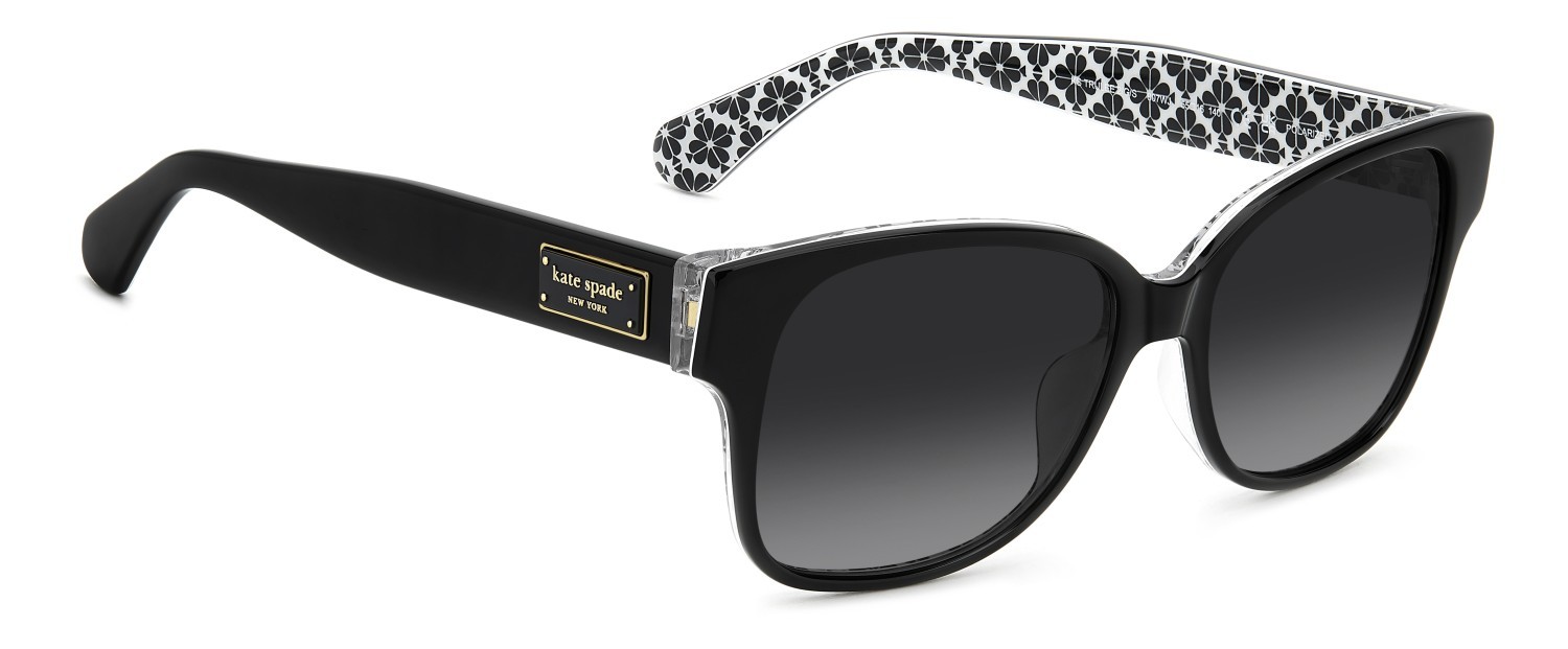 Sunglasses Kate Spade Ks Trulee 2/G 208093 807 WJ color black shape square lenses grey shaded polarized