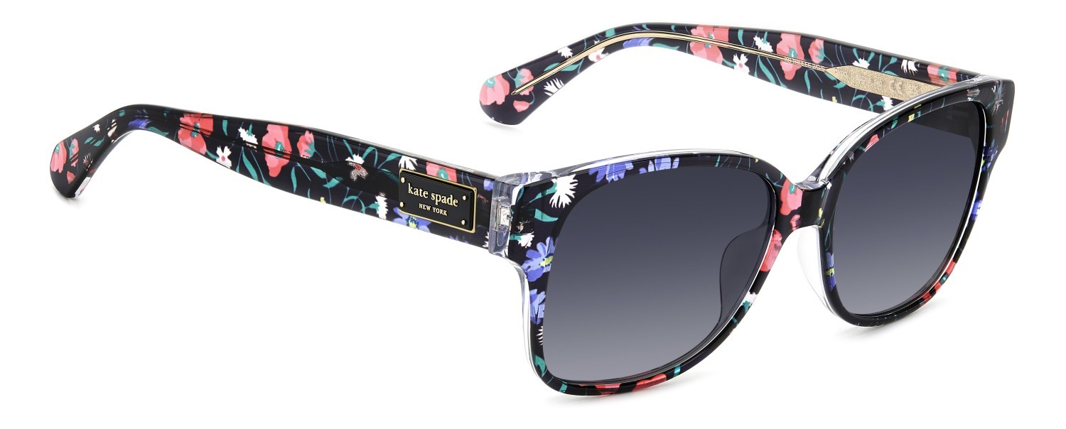 Sunglasses Kate Spade Ks Trulee 2/G 208093 SDK 9O color black multicolor shape square lenses dark grey shaded