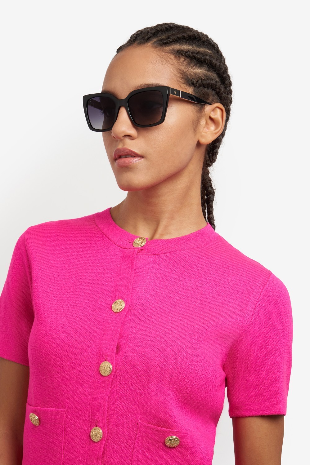Occhiali da sole Kate Spade Ks Lilah 2/G 208094 2TB 9O colore black pink havana forma quadrato lenti dark grey shaded